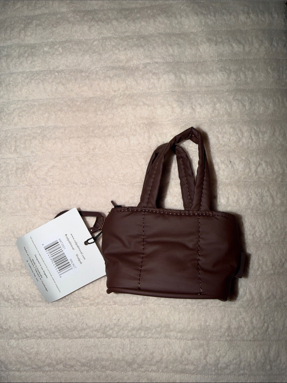 Calpak Luka Espresso Brown Mini Tote Bag Charm - Picture 2 of 2